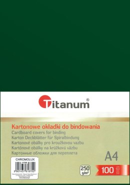 Karton do bindowania błyszczący - chromolux A4 zielony 250g Titanum Titanum