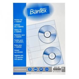 Kieszeń na CD/DVD Bantex 2 kieszeni (100080933) Bantex