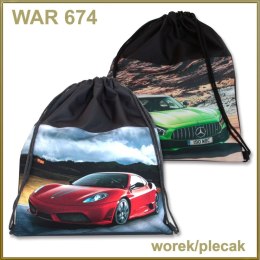 Plecak (worek) na sznurkach Auta mix Warta (WAR-674) Warta