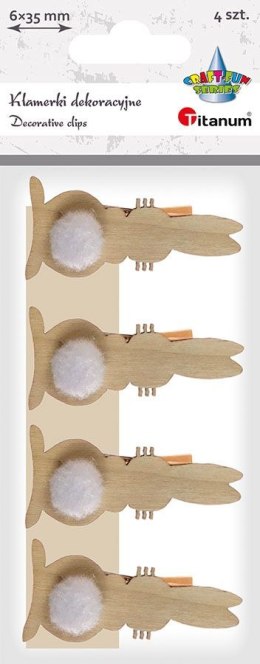 Ozdoba drewniana Titanum Craft-Fun Series klamerki króliczki (22BR0831-4) Titanum