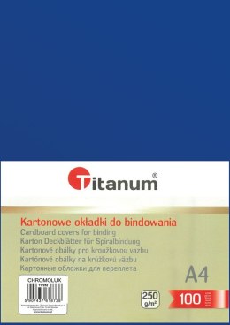 Karton do bindowania błyszczący - chromolux A4 niebieski 250g Titanum Titanum