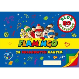 Blok rysunkowy Flamingo kolorowy A3 20 kartek 80g/m? Flamingo
