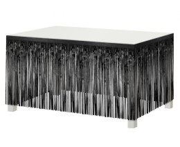 Dekoracja na brzeg stołu B&C, frędzle, czarna, 80x300 cm Godan (SH-DFCZ) Godan