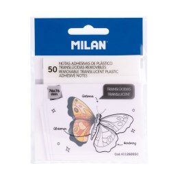 Karteczki samoprzylepne przezroczyste MILAN FLUO 76 x 76 mm, 50 szt.(411260050) Milan