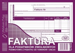 Druk offsetowy Faktura dla podatników zwolnionych z podatku VAT A5 80k. Michalczyk i Prokop (203-3E) Michalczyk i Prokop