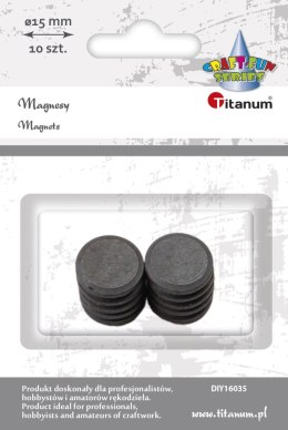 Magnes Craft-Fun Series czarny śr. 15mm Titanum (DIY16035) 10 sztuk Titanum
