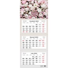 Kalendarz ścienny 5902277338204 Interdruk 340x825 trójdzielny 340mm x 825mm (Kwiaty) Interdruk