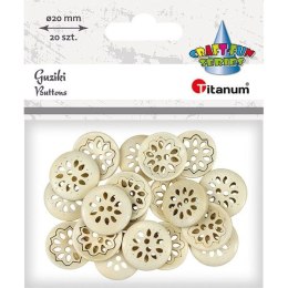 Guziki Titanum Craft-Fun Series 20mm, ażurowe naturalny 20 szt (WDY216) Titanum