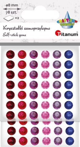 Kryształki samoprzylepne Okrągłe 6 kolorów KO21 Titanum