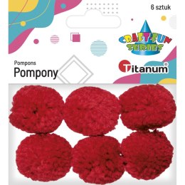 Pompony Titanum Craft-Fun Series czerwone 6 szt Titanum