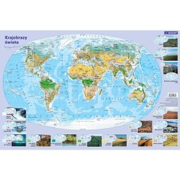 Podkład na biurko Mapa - krajobrazy świata mix gumowany plastik Demart Demart