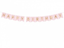Girlanda Baner Happy Birthday, j. różowy, 15 x 175 cm Partydeco (GRL57-081J) Partydeco
