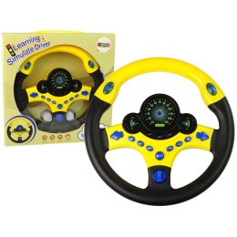 Zabawka interaktywna kierownica żółta, światła, dźwięk Lean (10115) Lean