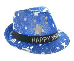 Kapelusz Happy New Year, niebieski w gwiazdki Godan (TZ-KHNY) Godan