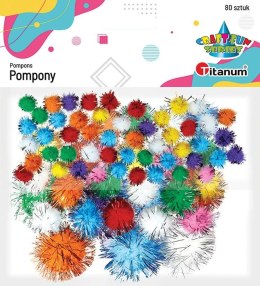 Pompony Titanum Craft-Fun Series brokatowe mix 80 szt (361537) Titanum