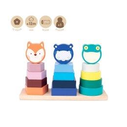 Drewniana zabawka edukacyjna do układania Wieża zwierząt Milan