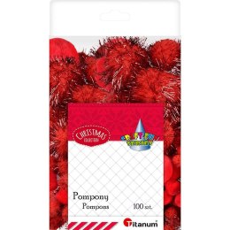 Pompony Titanum Craft-Fun Series czerwone 100 szt (176650) Titanum