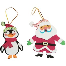 Ozdoba świąteczna Craft-Fun Series Mikołaj i pingwin do samodzielnego złożenia Titanum (20615) Titanum