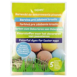 Dekoracja jajek Barwniki do jaj 5 kolorów Arpex (SW7262) Arpex