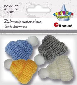 Ozdoba materiałowa Titanum Craft-Fun Series czapeczki włóczkowe z pomponem (YW-002) Titanum