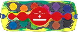 Farby akwarelowe Faber Castell Dinozaury +brokat + naklejki 12 kolor. (125013 FC) Faber Castell