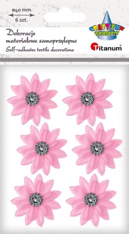 Ozdoba materiałowa Titanum Craft-Fun Series Kwiaty z kryształkiem samoprzylepne (BR230060) Titanum
