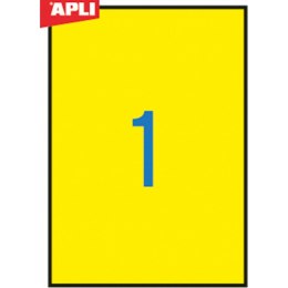 Etykieta samoprzylepna A4 żółty [mm:] 210x297 Apli (AP1599) Apli