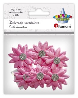 Ozdoba materiałowa Titanum Craft-Fun Series Kwiaty z kryształkiem samoprzylepne (BR232234) Titanum