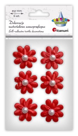 Ozdoba materiałowa Titanum Craft-Fun Series Kwiaty z perełką samoprzylepne (BR231816-1) Titanum