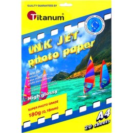 Papier fotograficzny Titanum A4 20 kartek 180 g/m² błyszczący wodoodporny Titanum