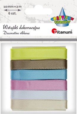 Wstążka Titanum Craft-Fun Series 2324015-A 6 kolorów 10mm mix 2m (1cmx2m) Titanum