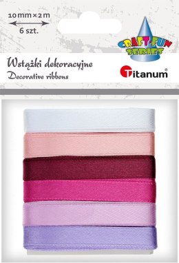 Wstążka Titanum Craft-Fun Series 2324015-B 6 kolorów 10mm mix 2m (1cmx2m) Titanum