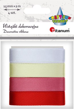 Wstążka Titanum Craft-Fun Series 4 kolory 15mm mix 2m (2324015-C) Titanum