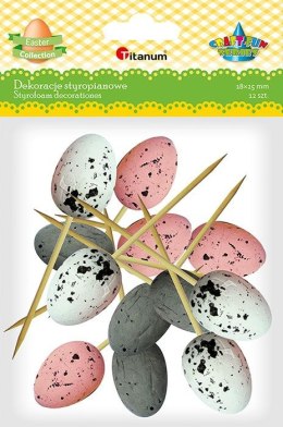 Ozdoba styropianowa Titanum Craft-Fun Series Kolorowe jajka styropianowe na piku Titanum